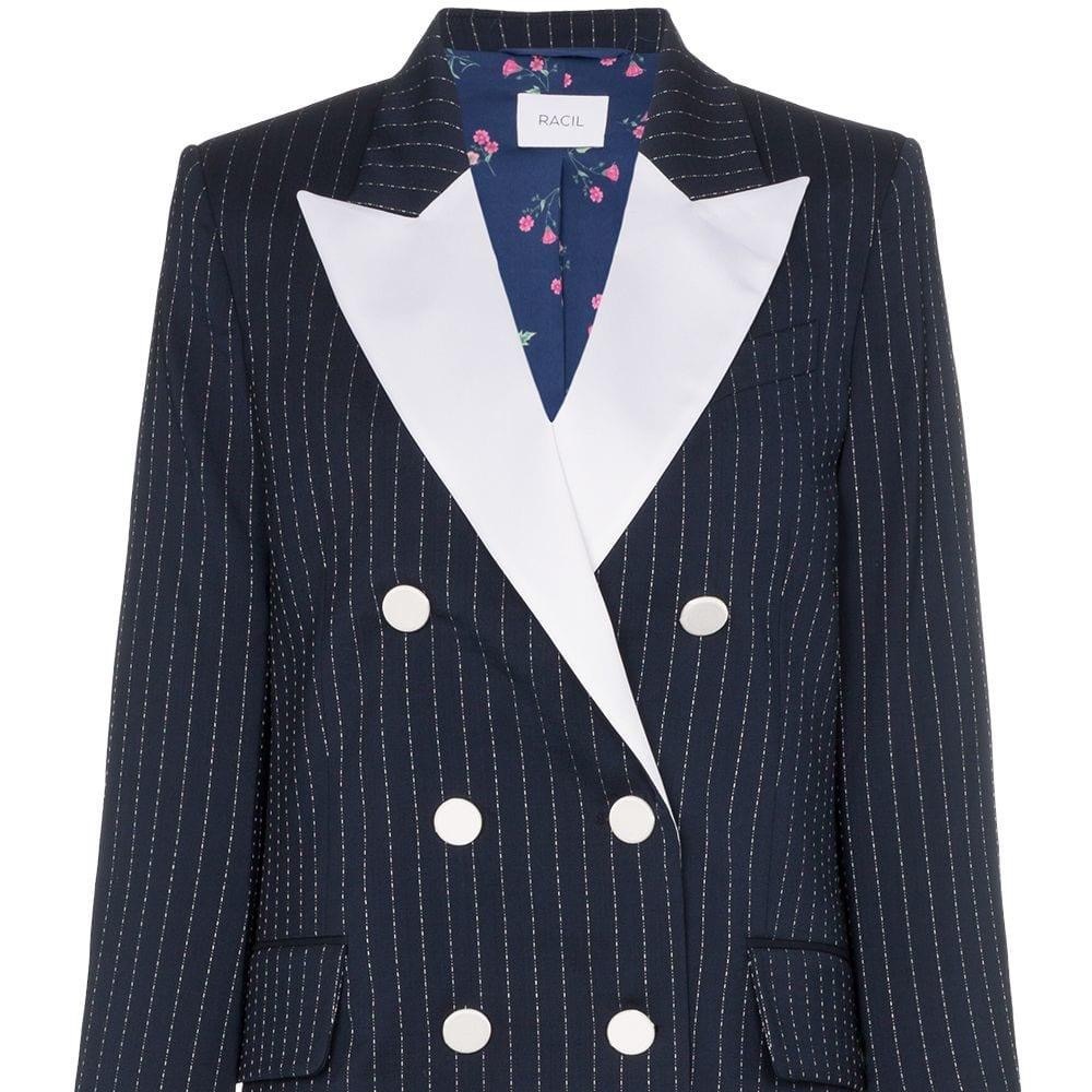 RACIL Casablanca double breasted pinstripe tuxedo jacket